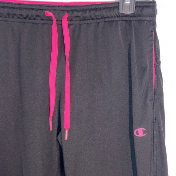 Champion Black Pink Athletic Drawstring Track Pants Size Small - Picture 3 of 9